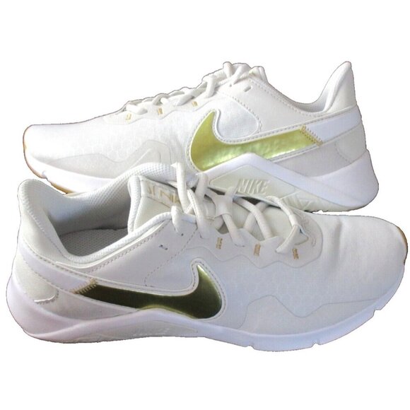 Women's Nike Legend Essential 2 Running Training Shoes Platinum Gold Sizes NIB - Picture 1 of 5